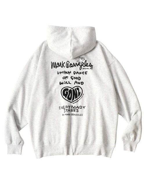 Mark Gonzales(マーク・ゴンザレス)の「MARK GONZALES ARTWORK COLLECTION/マークゴンザレス 別注 オーバーサイズ 裏起毛 ストリート バックプリント スウェット ジップアップパーカー/レディース メンズ(パーカー・メンズ・ブラック系その他/アッシュグレー/ホワイト系その他/ホワイト/グレー系その他/ブラック/グレー系その他2/グレー系その他3/グレー系その他4/グレー系その他5/ブラック系その他3/ブラック系その他2・M/XL/L)」の16枚目の写真