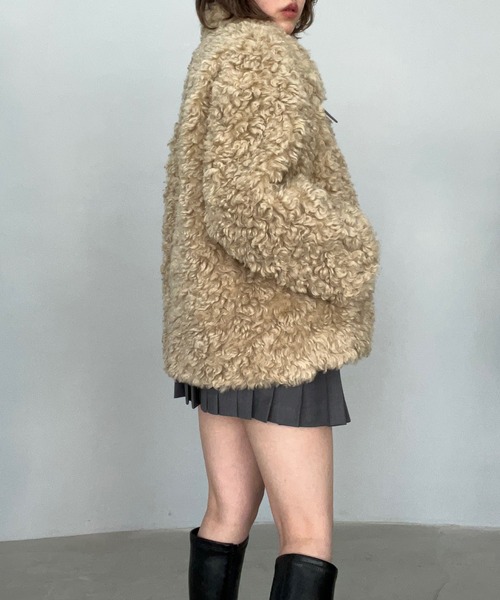 スタンドカラー プードルファーコート FD23W223【Fano Studios