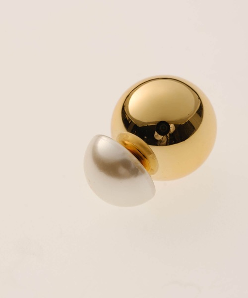 ANOH（アノー）の「コンビパールボールピアス（ピアス（両耳用）・レディース・ゴールド/シルバー・FREE）」の5枚目の写真