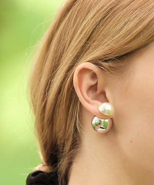 ANOH（アノー）の「コンビパールボールピアス（ピアス（両耳用）・レディース・ゴールド/シルバー・FREE）」の11枚目の写真