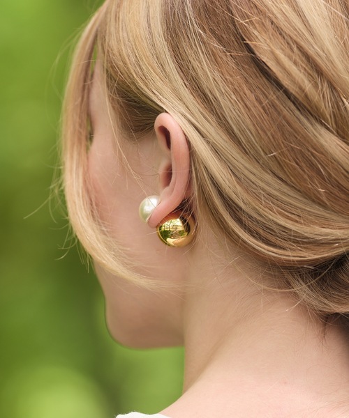 ANOH（アノー）の「コンビパールボールピアス（ピアス（両耳用）・レディース・ゴールド/シルバー・FREE）」の17枚目の写真