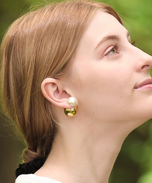 ANOH（アノー）の「コンビパールボールピアス（ピアス（両耳用）・レディース・ゴールド/シルバー・FREE）」の20枚目の写真