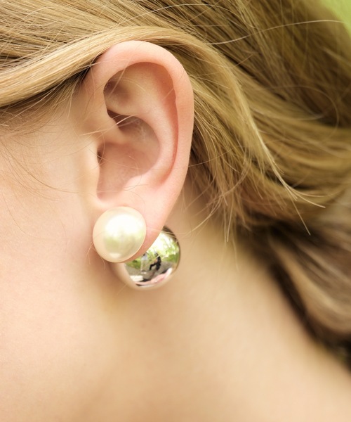 ANOH（アノー）の「コンビパールボールピアス（ピアス（両耳用）・レディース・ゴールド/シルバー・FREE）」の10枚目の写真