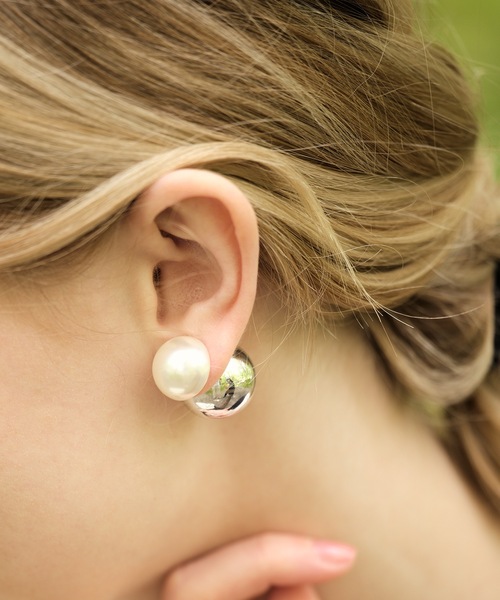 ANOH（アノー）の「コンビパールボールピアス（ピアス（両耳用）・レディース・ゴールド/シルバー・FREE）」の12枚目の写真