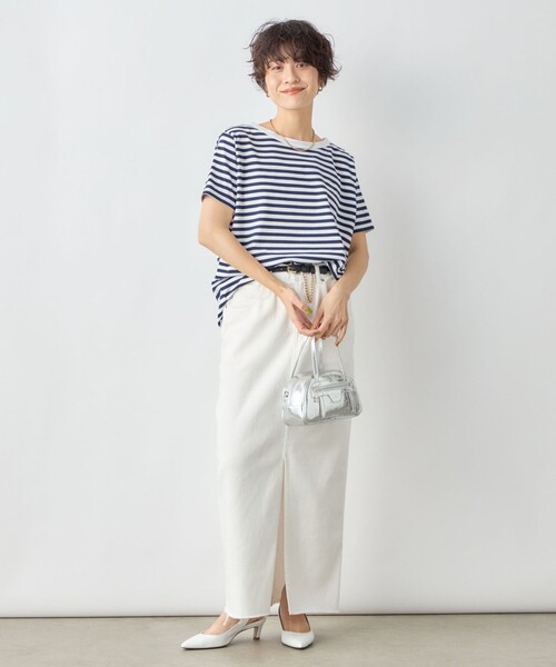 Rie Miller（リエミラー）の「ボーダー半袖Tシャツ（Tシャツ/カットソー・レディース・ブルー系その他/ブルー系その他6/ブラック系その他・38）」の18枚目の写真