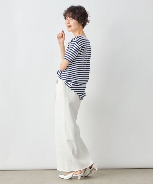 Rie Miller（リエミラー）の「ボーダー半袖Tシャツ（Tシャツ/カットソー・レディース・ブルー系その他/ブルー系その他6/ブラック系その他・38）」の20枚目の写真