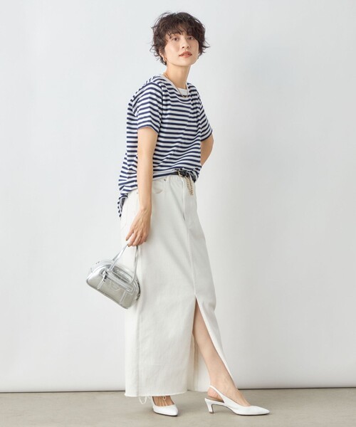 Rie Miller（リエミラー）の「ボーダー半袖Tシャツ（Tシャツ/カットソー・レディース・ブルー系その他/ブルー系その他6/ブラック系その他・38）」の22枚目の写真