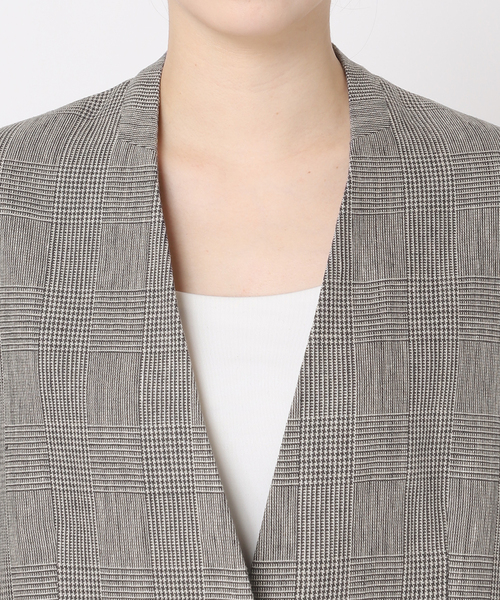 journal standard L'essage(ジャーナルスタンダードレサージュ)の「リネンオックス/チェックジャケット(テーラードジャケット・レディース・グレー/ベージュ・FREE)」の17枚目の写真