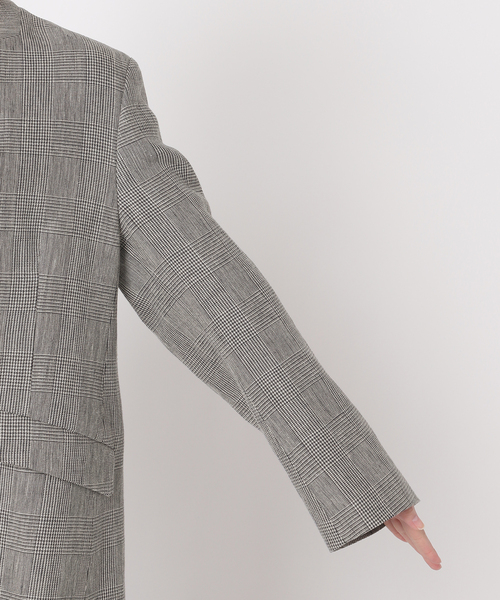 journal standard L'essage(ジャーナルスタンダードレサージュ)の「リネンオックス/チェックジャケット(テーラードジャケット・レディース・グレー/ベージュ・FREE)」の18枚目の写真