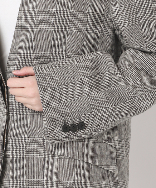 journal standard L'essage(ジャーナルスタンダードレサージュ)の「リネンオックス/チェックジャケット(テーラードジャケット・レディース・グレー/ベージュ・FREE)」の19枚目の写真