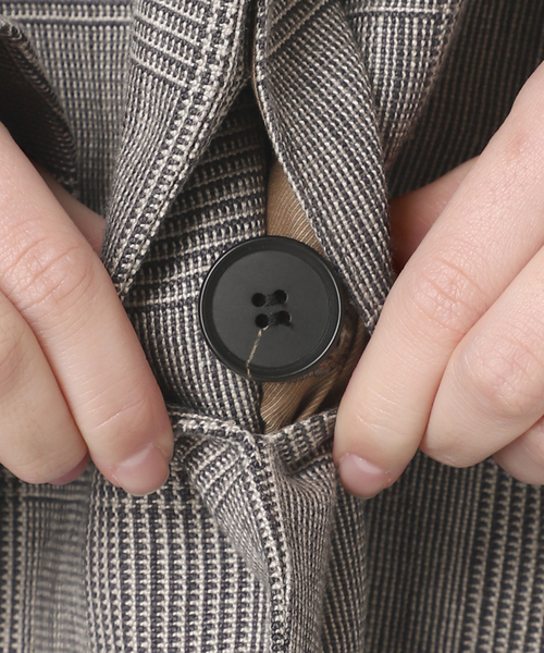 journal standard L'essage(ジャーナルスタンダードレサージュ)の「リネンオックス/チェックジャケット(テーラードジャケット・レディース・グレー/ベージュ・FREE)」の11枚目の写真