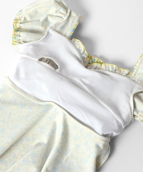 apres les cours（アプレレクール）の「フラワーパフスリーブワンピース風セパレート水着（水着・キッズ・ピンク/イエロー・80/90/100/110/120/130/140）」の19枚目の写真