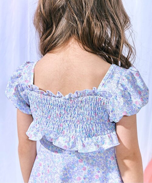 apres les cours（アプレレクール）の「フラワーパフスリーブワンピース風セパレート水着（水着・キッズ・ピンク/イエロー・80/90/100/110/120/130/140）」の11枚目の写真