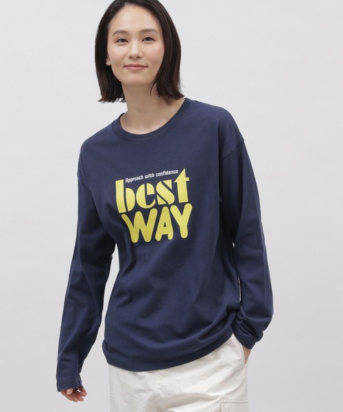 LAKOLE（ラコレ）の「グラフィックプリント長袖T / 108647（Tシャツ/カットソー・レディース・ネイビー/チャコール/オフホワイト・MEDIUM/SMALL）」の3枚目の写真