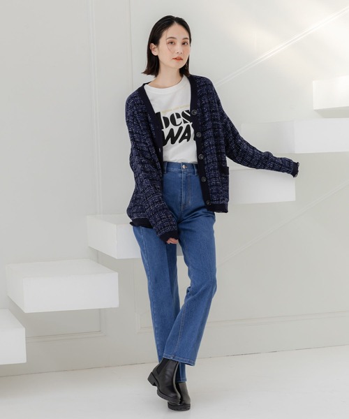 LAKOLE（ラコレ）の「グラフィックプリント長袖T / 108647（Tシャツ/カットソー・レディース・ネイビー/チャコール/オフホワイト・MEDIUM/SMALL）」の13枚目の写真