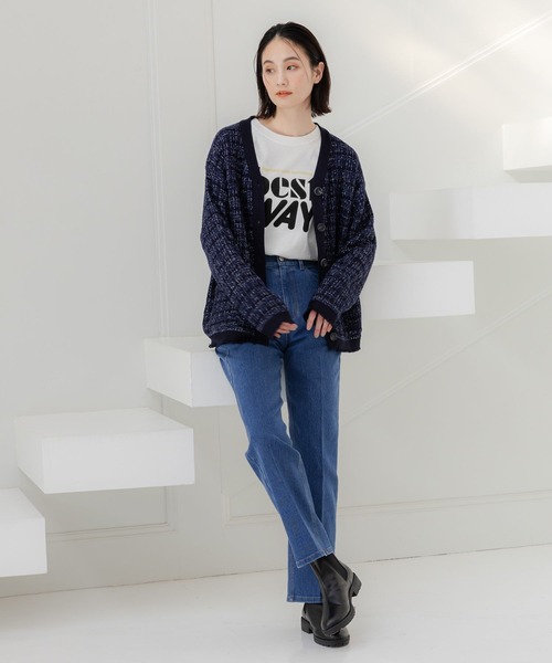 LAKOLE（ラコレ）の「グラフィックプリント長袖T / 108647（Tシャツ/カットソー・レディース・ネイビー/チャコール/オフホワイト・MEDIUM/SMALL）」の14枚目の写真