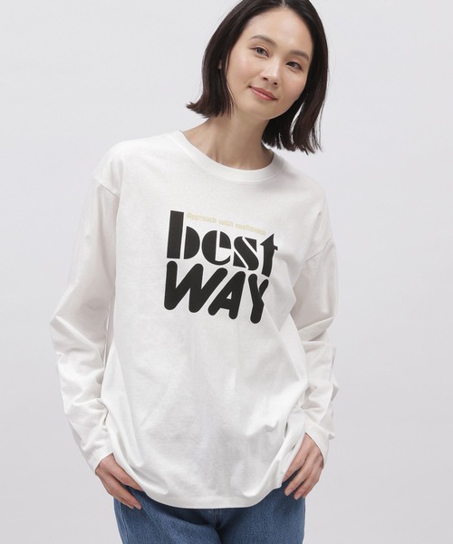 LAKOLE（ラコレ）の「グラフィックプリント長袖T / 108647（Tシャツ/カットソー・レディース・ネイビー/チャコール/オフホワイト・MEDIUM/SMALL）」の4枚目の写真