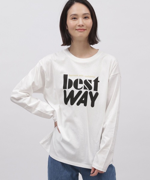 LAKOLE（ラコレ）の「グラフィックプリント長袖T / 108647（Tシャツ/カットソー・レディース・ネイビー/チャコール/オフホワイト・MEDIUM/SMALL）」の5枚目の写真