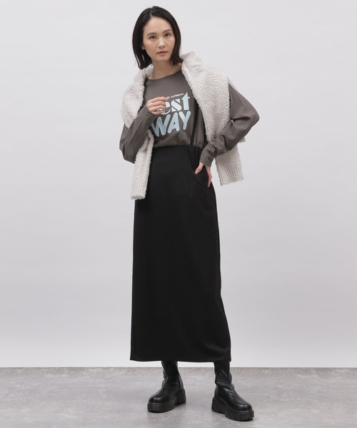 LAKOLE（ラコレ）の「グラフィックプリント長袖T / 108647（Tシャツ/カットソー・レディース・ネイビー/チャコール/オフホワイト・MEDIUM/SMALL）」の8枚目の写真