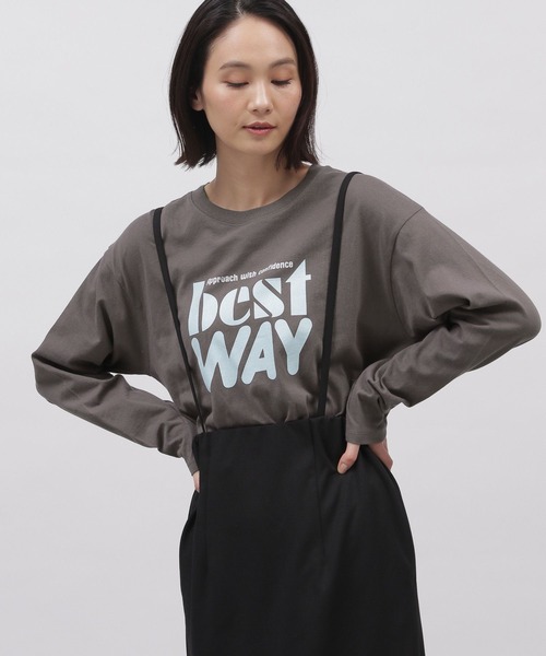 LAKOLE（ラコレ）の「グラフィックプリント長袖T / 108647（Tシャツ/カットソー・レディース・ネイビー/チャコール/オフホワイト・MEDIUM/SMALL）」の9枚目の写真