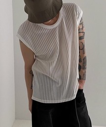 NOWLE（ノウル）の「【NOWLE】透かし編みニット メッシュトップス ベスト（ベスト・メンズ）」