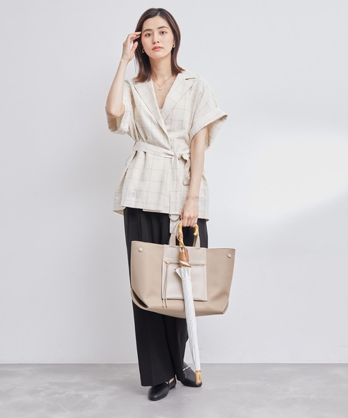 ROPE'（ロペ）の「バンブーハンドルバイカラーパラソル（長傘）【晴雨