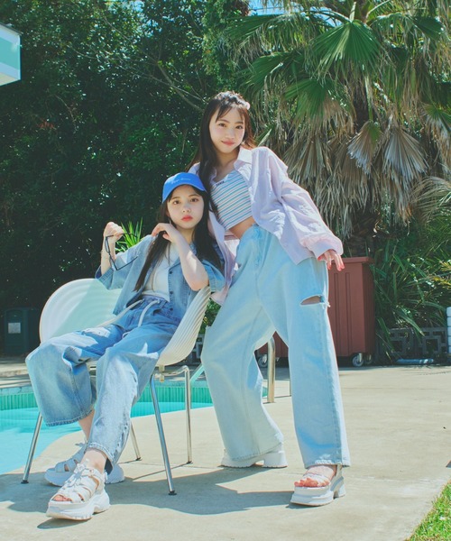 repipi armario（レピピ アルマリオ）の「【セットアップ対応】デニムスピンドルタックパンツ（デニムパンツ・キッズ・ブルー・LARGE/MEDIUM/SMALL）」の22枚目の写真