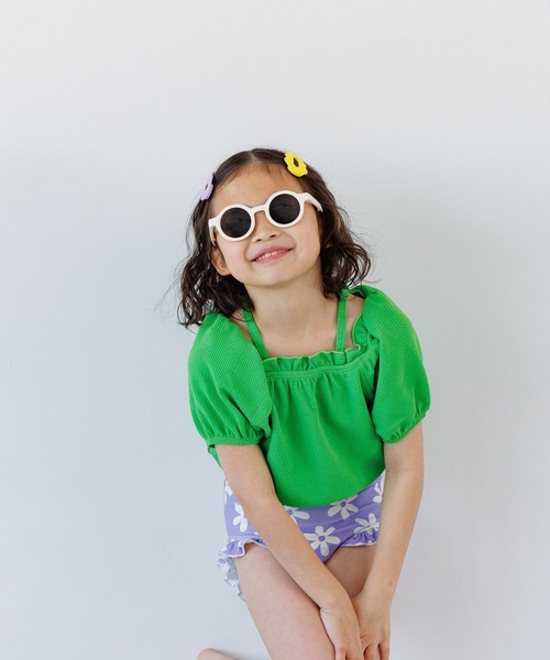 LOWRYS FARM(ローリーズファーム)の「SWIMパフセットアップ 105950(水着・キッズ・ブルー/ブラック/ブラウン/グリーン・110cm/120cm/130cm)」の3枚目の写真