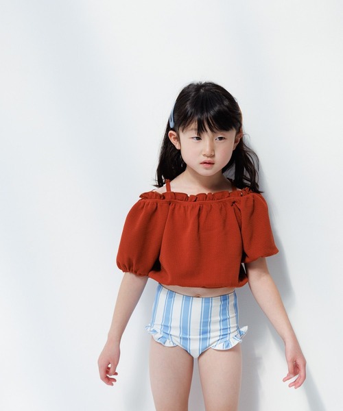 LOWRYS FARM(ローリーズファーム)の「SWIMパフセットアップ 105950(水着・キッズ・ブルー/ブラック/ブラウン/グリーン・110cm/120cm/130cm)」の16枚目の写真
