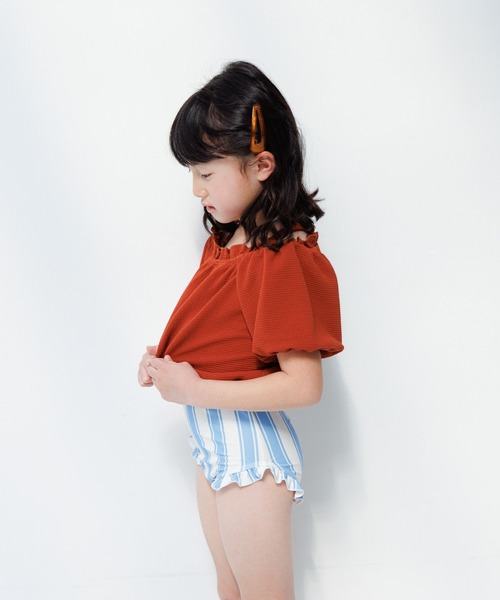 LOWRYS FARM(ローリーズファーム)の「SWIMパフセットアップ 105950(水着・キッズ・ブルー/ブラック/ブラウン/グリーン・110cm/120cm/130cm)」の15枚目の写真