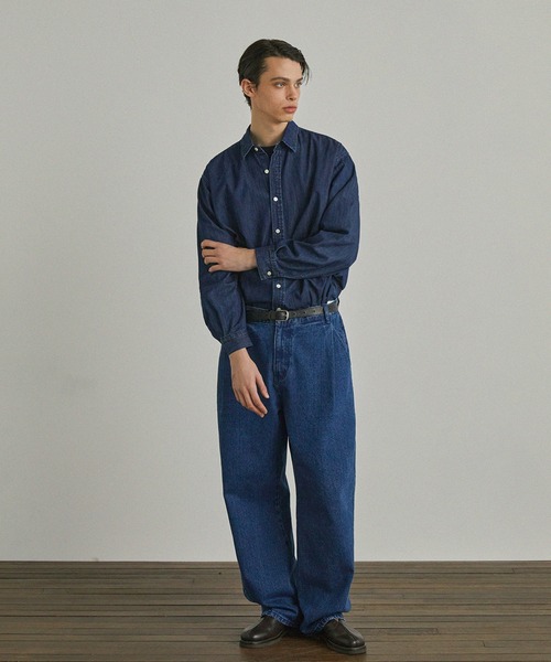 LAFUDGESTORE（ラファッジストア）の「シティボーイ デニムシャツ（シャツ/ブラウス・メンズ・ダークインディゴブルー・L/M/S）」の3枚目の写真