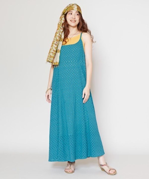 チャイハネ（チャイハネ）の「【チャイハネ】クレイナキャミワンピース（ワンピース・レディース・ホワイト/レッド/グリーン/イエロー/ブラック・FREE）」の9枚目の写真