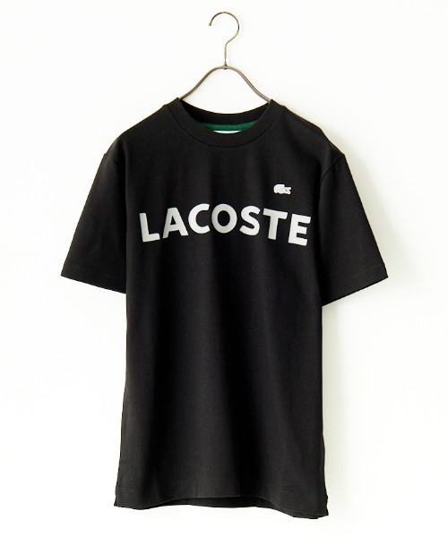 人気のロゴT【LACOSTE】ヘビーウェイトスリーブプリントTシャツ ヘビーウェイトスリーブプリント ロングリブスリーブTシャツ（T