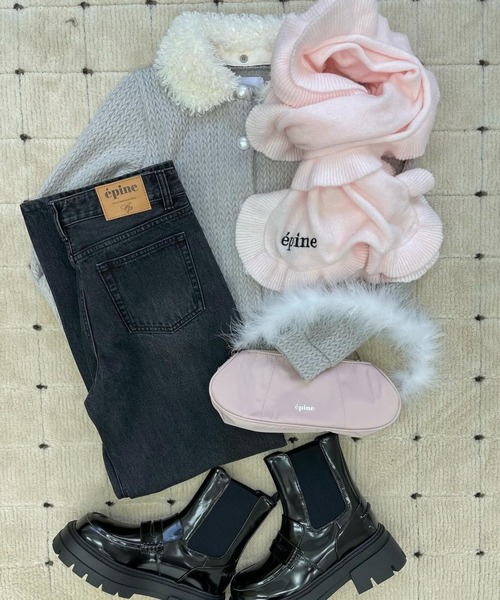 epine(エピヌ)の「epine frill knit muffler(マフラー・レディース・ピンク・FREE)」の15枚目の写真