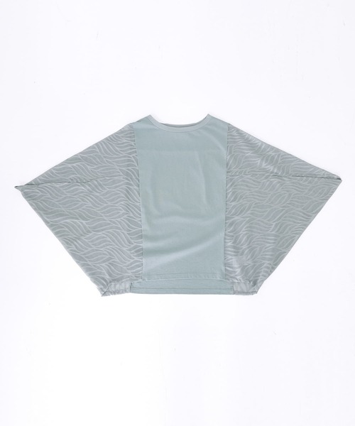 n'OrLABEL(ノアールレーベル)の「カットジャカード異素材ドルマンプルオーバー(Tシャツ/カットソー・レディース・ブラック/ミント/オフホワイト・FREE)」の22枚目の写真