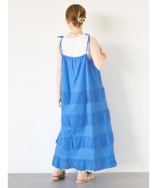 ehka sopo（エヘカソポ）の「レースフリルキャミワンピース（ワンピース・レディース・ブラック/オフホワイト/ブルー・F）」の16枚目の写真