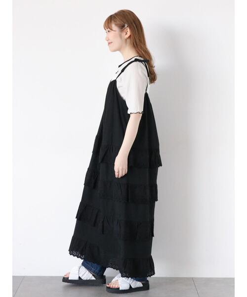 ehka sopo（エヘカソポ）の「レースフリルキャミワンピース（ワンピース・レディース・ブラック/オフホワイト/ブルー・F）」の18枚目の写真