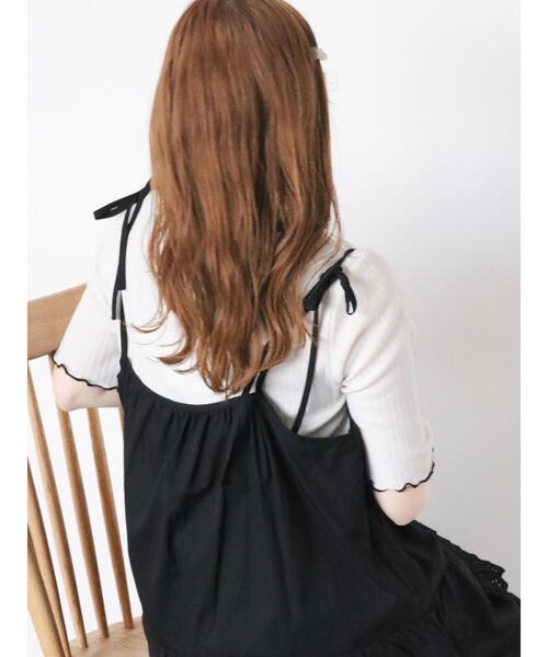 ehka sopo（エヘカソポ）の「レースフリルキャミワンピース（ワンピース・レディース・ブラック/オフホワイト/ブルー・F）」の20枚目の写真