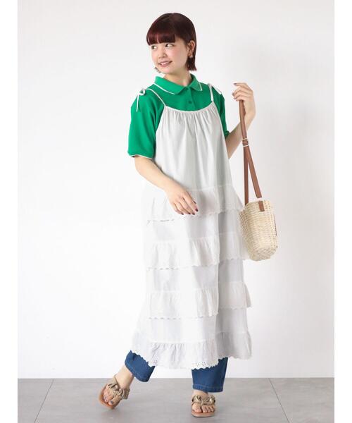 ehka sopo（エヘカソポ）の「レースフリルキャミワンピース（ワンピース・レディース・ブラック/オフホワイト/ブルー・F）」の10枚目の写真