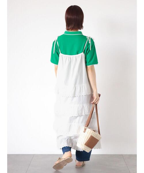 ehka sopo（エヘカソポ）の「レースフリルキャミワンピース（ワンピース・レディース・ブラック/オフホワイト/ブルー・F）」の11枚目の写真