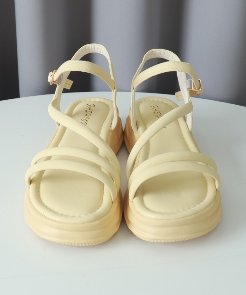 Miniministore(ミニミニストア)の「厚底サンダル ストラップ靴 夏 韓国風(サンダル・レディース・ブラック/アイボリー/クリーム・22.5cm/23.5cm/24.5cm/23.0cm/24.0cm/25.0cm)」の22枚目の写真