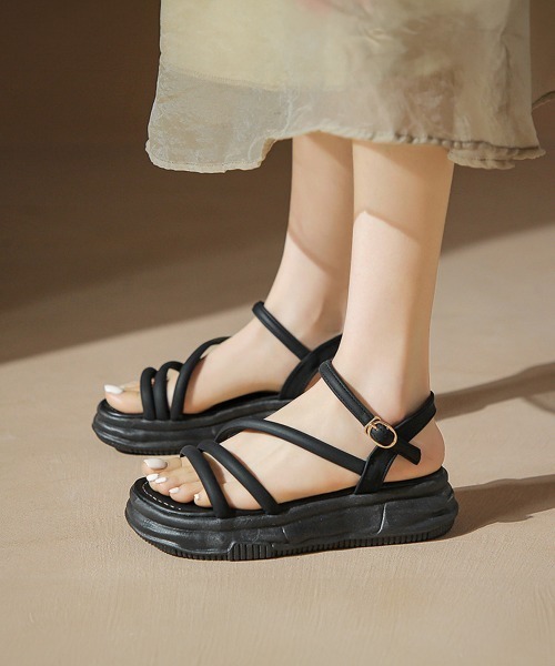 Miniministore(ミニミニストア)の「厚底サンダル ストラップ靴 夏 韓国風(サンダル・レディース・ブラック/アイボリー/クリーム・22.5cm/23.5cm/24.5cm/23.0cm/24.0cm/25.0cm)」の10枚目の写真