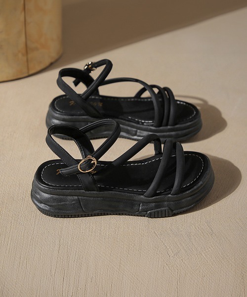 Miniministore(ミニミニストア)の「厚底サンダル ストラップ靴 夏 韓国風(サンダル・レディース・ブラック/アイボリー/クリーム・22.5cm/23.5cm/24.5cm/23.0cm/24.0cm/25.0cm)」の14枚目の写真