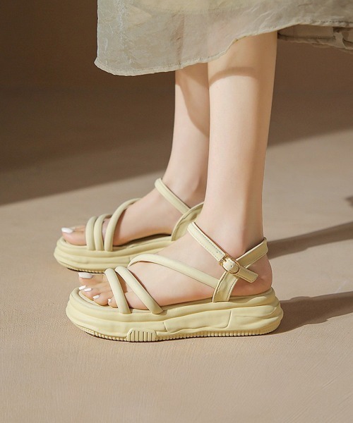 Miniministore(ミニミニストア)の「厚底サンダル ストラップ靴 夏 韓国風(サンダル・レディース・ブラック/アイボリー/クリーム・22.5cm/23.5cm/24.5cm/23.0cm/24.0cm/25.0cm)」の15枚目の写真