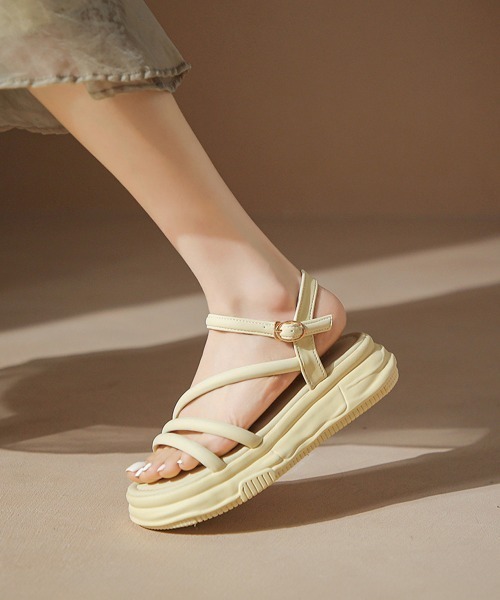 Miniministore(ミニミニストア)の「厚底サンダル ストラップ靴 夏 韓国風(サンダル・レディース・ブラック/アイボリー/クリーム・22.5cm/23.5cm/24.5cm/23.0cm/24.0cm/25.0cm)」の16枚目の写真
