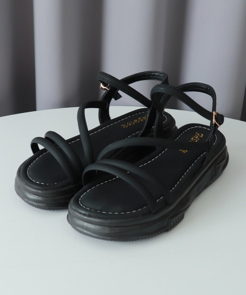 Miniministore(ミニミニストア)の「厚底サンダル ストラップ靴 夏 韓国風(サンダル・レディース・ブラック/アイボリー/クリーム・22.5cm/23.5cm/24.5cm/23.0cm/24.0cm/25.0cm)」の20枚目の写真