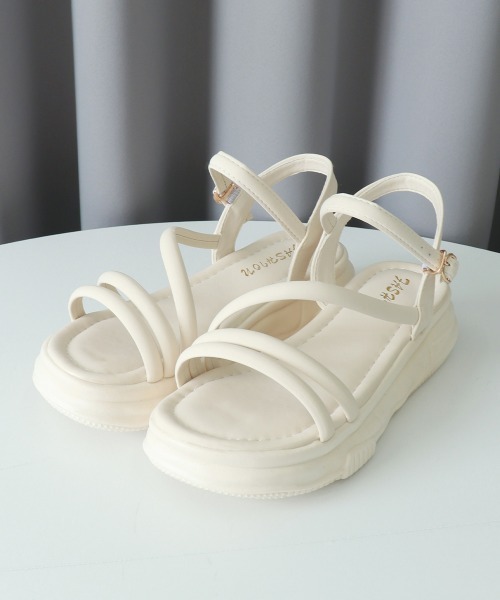 Miniministore(ミニミニストア)の「厚底サンダル ストラップ靴 夏 韓国風(サンダル・レディース・ブラック/アイボリー/クリーム・22.5cm/23.5cm/24.5cm/23.0cm/24.0cm/25.0cm)」の21枚目の写真