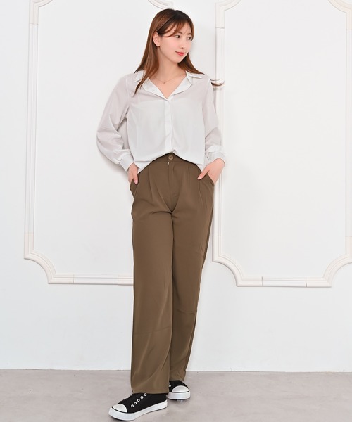 Alite cloth(アリーテクロス)の「スキッパーブラウス(シャツ/ブラウス・レディース・ホワイト・S/M/L/XL)」の2枚目の写真