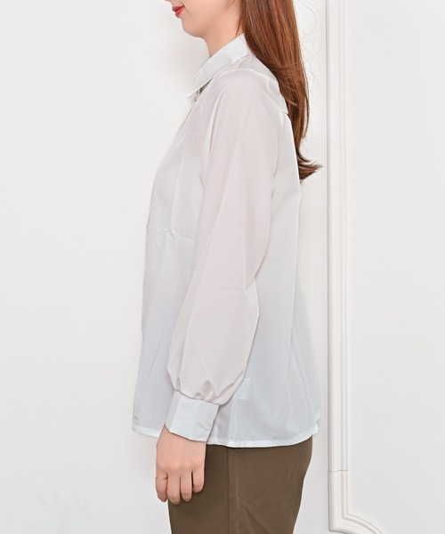 Alite cloth(アリーテクロス)の「スキッパーブラウス(シャツ/ブラウス・レディース・ホワイト・S/M/L/XL)」の4枚目の写真