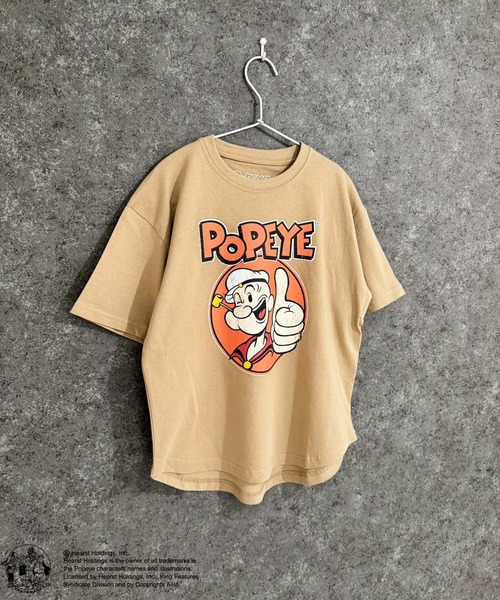 POPEYE(ポパイ)の「POPEYE ポパイ オーバーサイズ ヘム 半袖Tシャツ(Tシャツ/カットソー・キッズ・オフホワイト/ベージュ/チャコール/ホワイト系/ブラック/ネイビー/ダークグリーン/杢グレー・130cm/120cm/110cm/160cm/150cm/140cm)」の7枚目の写真